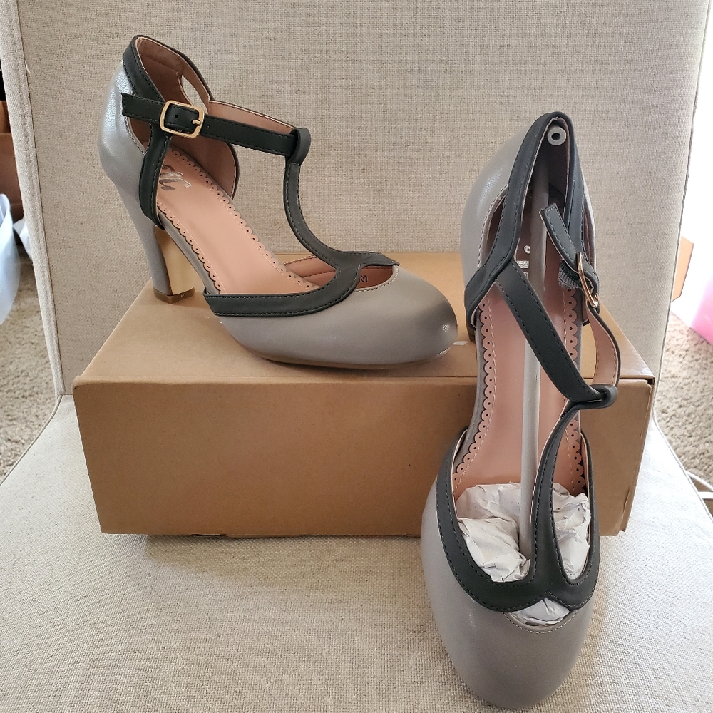 Grey Mary Jane Heels